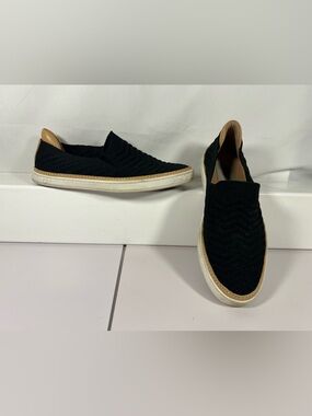 UGG Knit Slip On Sneakers Black Tan Comfort Casual 7.5